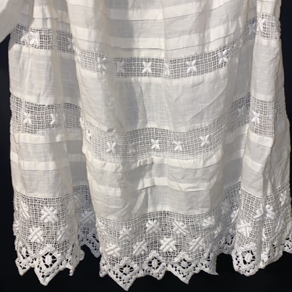 NWT FreePeople Ivory Lace Short Sleeve Off Shoulder Party Peasant Top in Ivory S - Picture 7 of 16